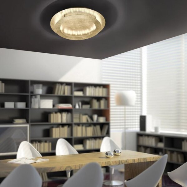 LED Deckenleuchte in Blattgold Metall 3000 lm Ø50 cm