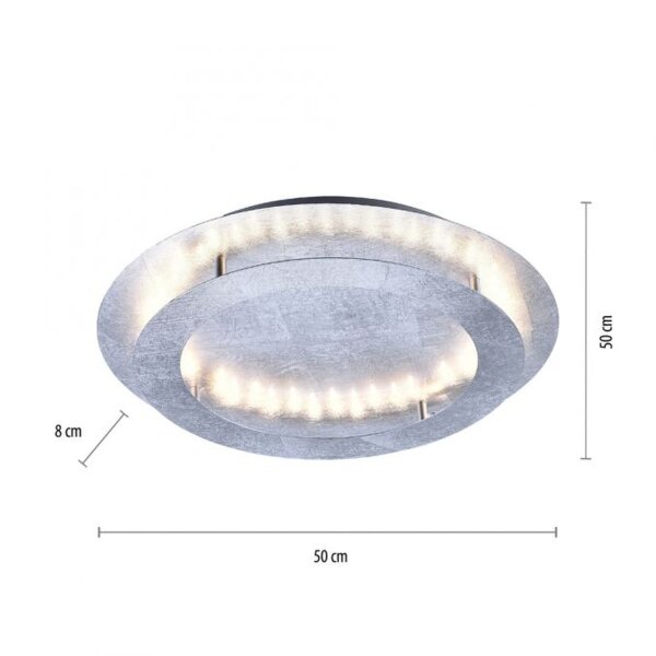 Plafonnier LED en métal argenté 3000 lm Ø50 cm