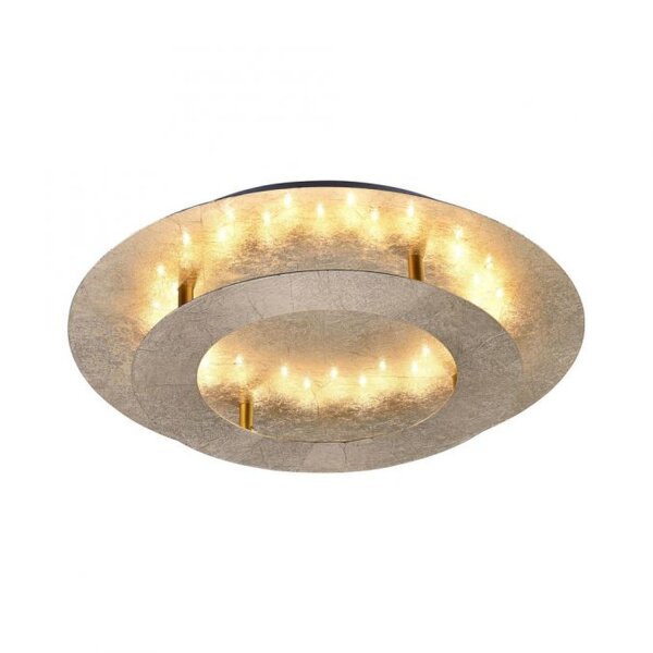 Plafonnier LED en feuille dor métal 2270 lm Ø40 cm