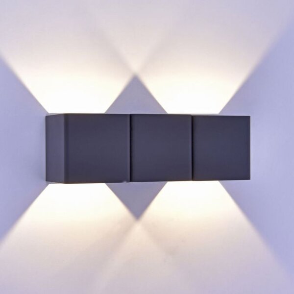 LED Wandleuchte außen Aluminium IP54 22,5 cm Anthrazit