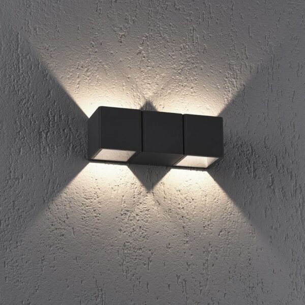 LED Wandleuchte außen Aluminium IP54 22,5 cm Anthrazit