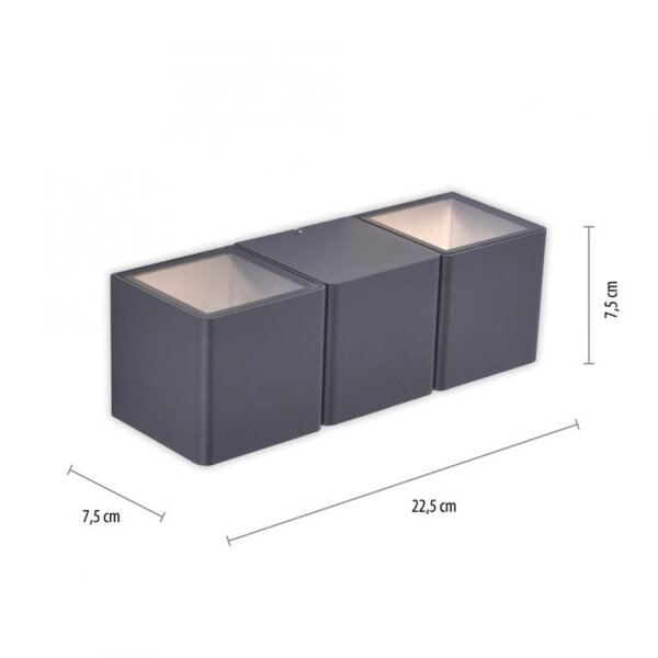 LED Wandleuchte außen Aluminium IP54 22,5 cm Anthrazit