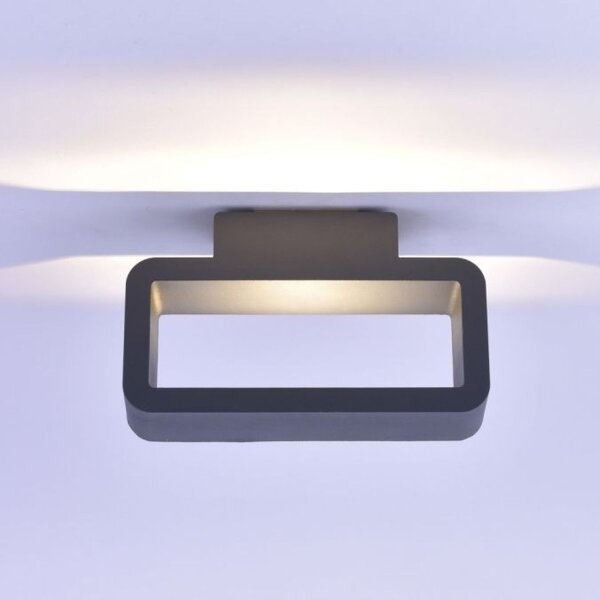 LED Wandleuchte außen Aluminium Anthrazit IP54 B:22 cm