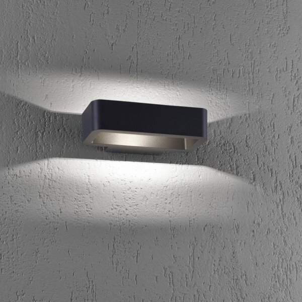 LED Wandleuchte außen Aluminium Anthrazit IP54 B:22 cm