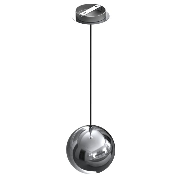 Hängelampe Metall rund Retro Chrom Kugelschirm