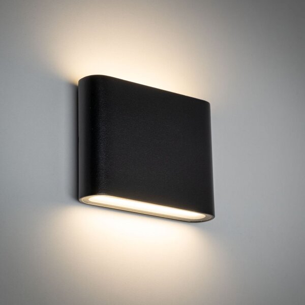 LED Außenwandleuchte Aluminium Schwarz IP54 Up Down
