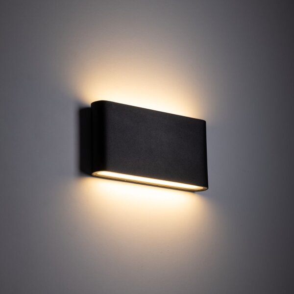 LED Wandlampe außen Metall Schwarz 17,5 cm IP54 Up Down