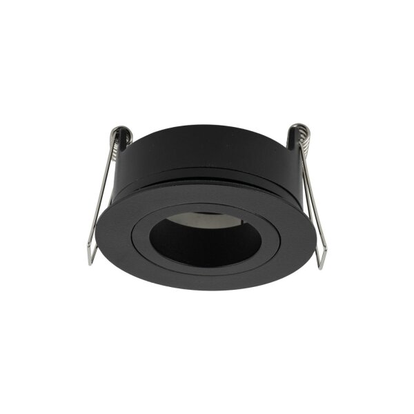 Schwenkbarer Einbauspot Metall Ø7,5 cm IP65 Schwarz