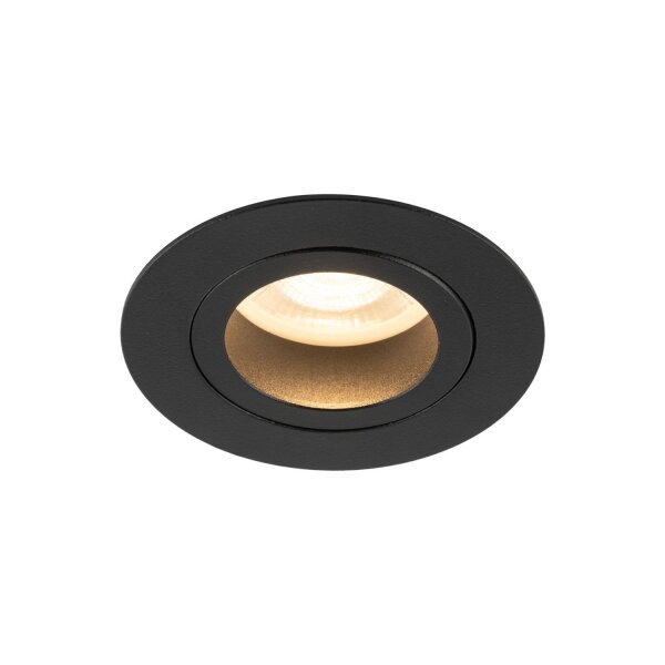 Schwenkbarer Einbauspot Metall Ø7,5 cm IP65 Schwarz