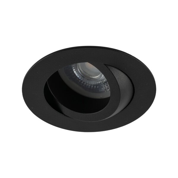 Schwenkbarer Einbauspot Metall Ø7,5 cm IP65 Schwarz