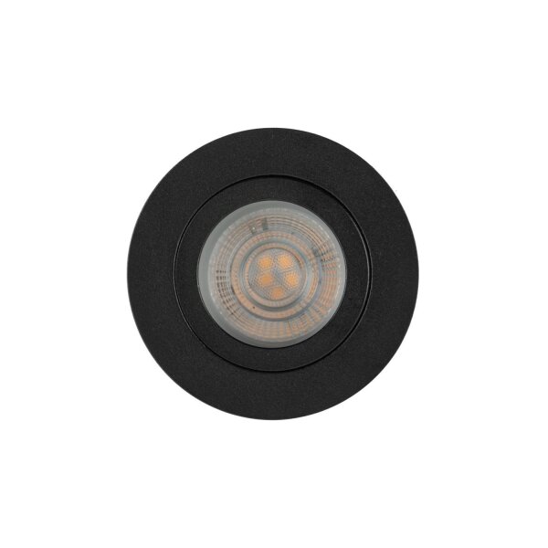 Schwenkbarer Einbauspot Metall Ø7,5 cm IP65 Schwarz