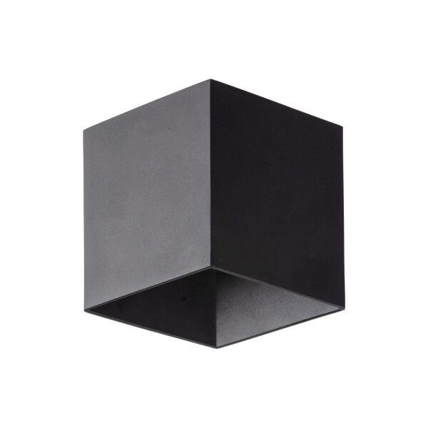 LED Außenlampe Wand Schwarz Metall IP54 3000 K Würfel