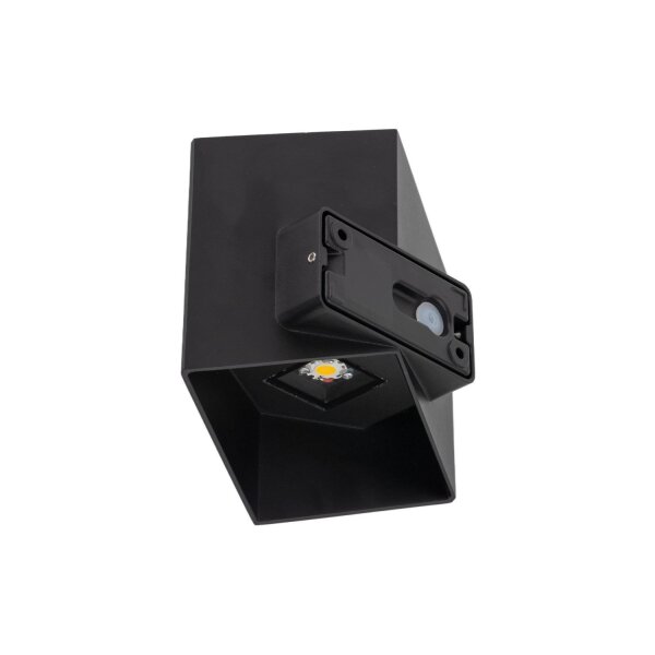 LED Außenlampe Wand Schwarz Metall IP54 3000 K Würfel