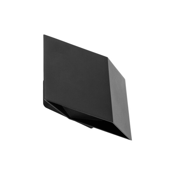 LED Außenlampe Wand Schwarz Metall IP54 3000 K Würfel