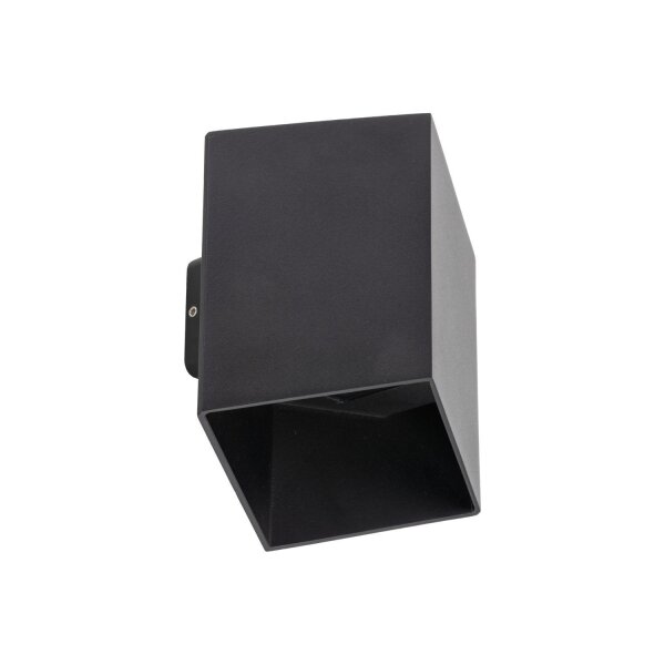 LED Außenlampe Wand Schwarz Metall IP54 3000 K Würfel