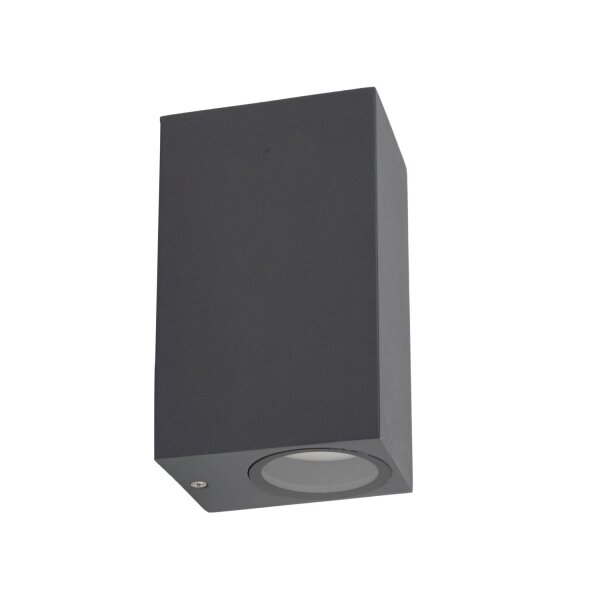 Up Down Außenlampe Wand IP44 Metall Grau H:15,1 cm GU10