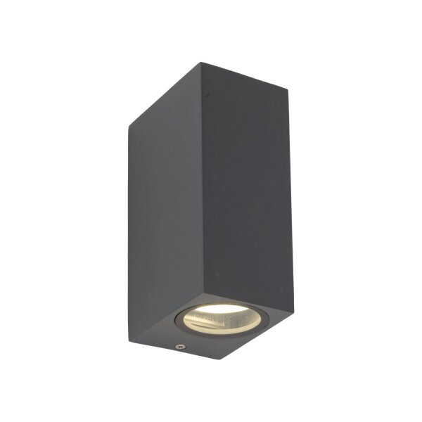 Up Down Außenlampe Wand IP44 Metall Grau H:15,1 cm GU10