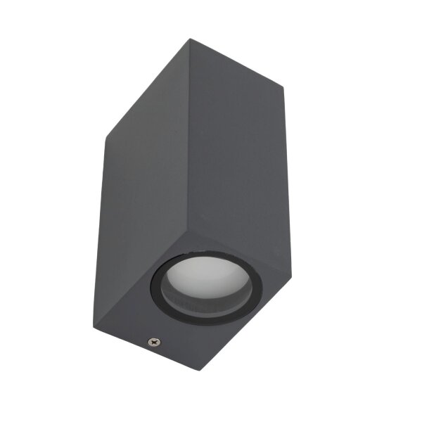 Up Down Außenlampe Wand IP44 Metall Grau H:15,1 cm GU10