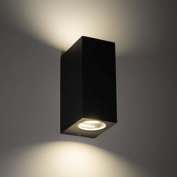 Up Down Außenlampe Wand IP44 Metall Grau H:15,1 cm GU10