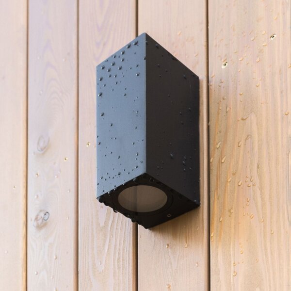 Up Down Außenlampe Wand IP44 Metall Grau H:15,1 cm GU10