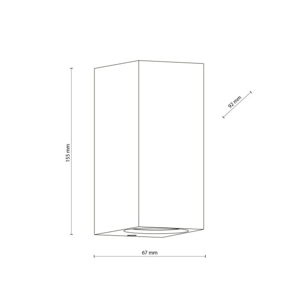 Up Down Außenlampe Wand IP44 Metall Grau H:15,1 cm GU10