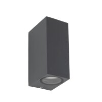 Up Down Au&szlig;enlampe Wand IP44 Metall Grau H:15,1 cm GU10