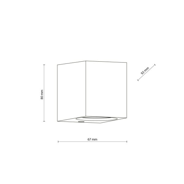 Wandlampe außen Downlight Grau Metall IP44 GU10 H:8 cm