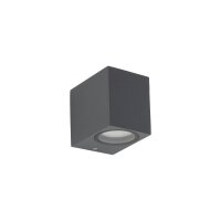 Wandlampe außen Downlight Grau Metall IP44 GU10 H:8 cm