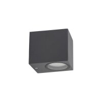 Wandlampe außen Downlight Grau Metall IP44 GU10 H:8 cm