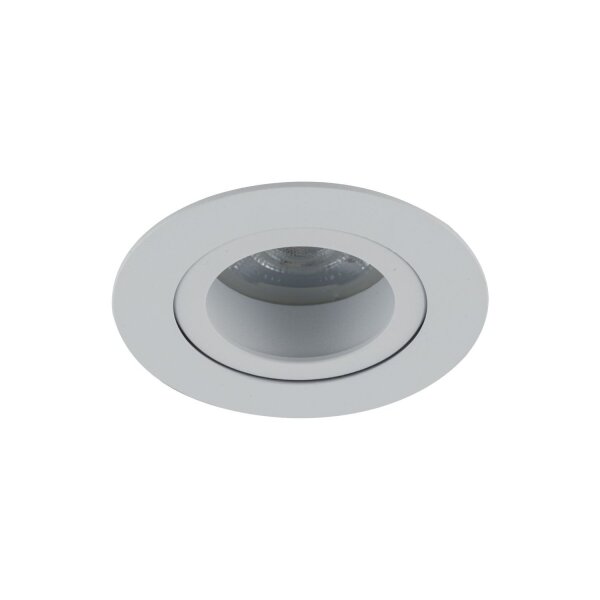 Schwenkbarer Einbauspot Metall Ø7,5 cm IP65 Weiß