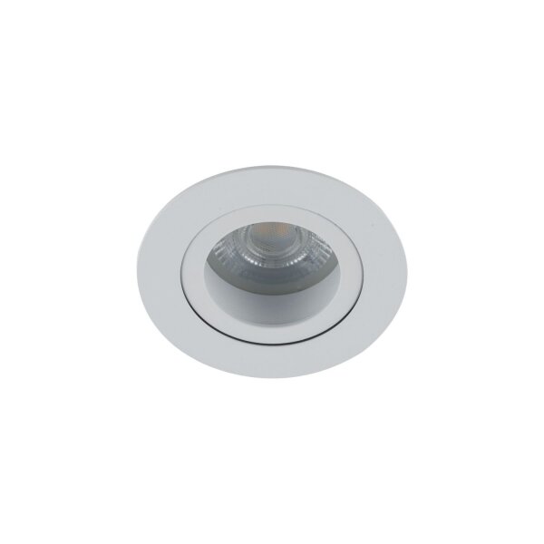 Schwenkbarer Einbauspot Metall Ø7,5 cm IP65 Weiß