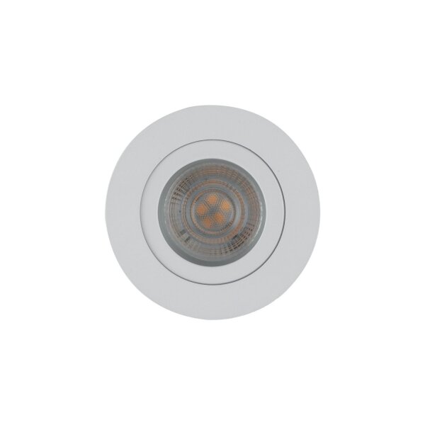 Schwenkbarer Einbauspot Metall Ø7,5 cm IP65 Weiß