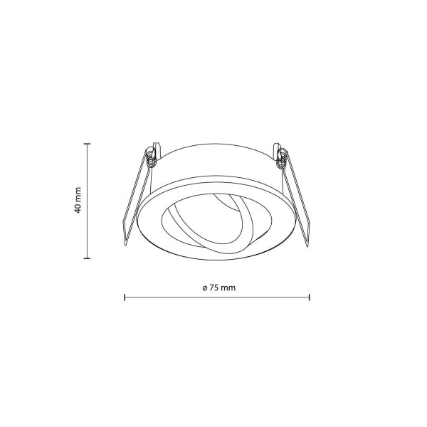 Schwenkbarer Einbauspot Metall Ø7,5 cm IP65 Weiß
