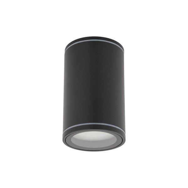 Aufbauspot Schwarz Metall GU10 IP44 Ø6,3 cm Aufputz