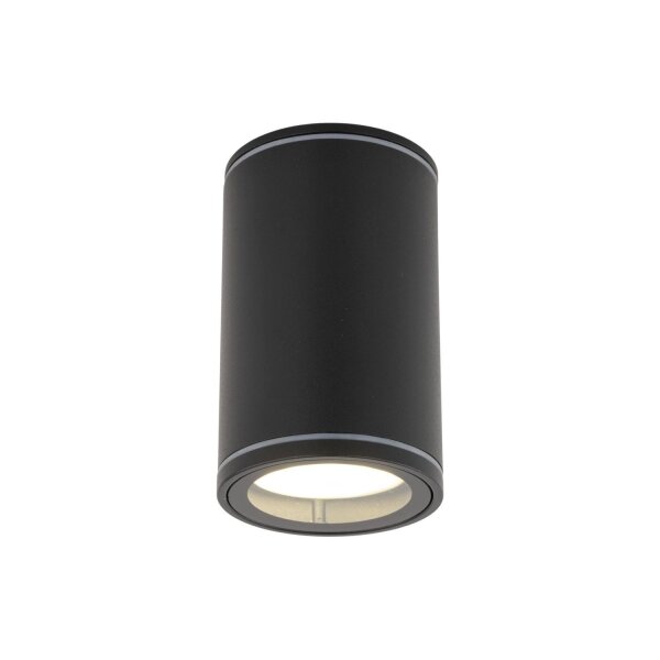 Aufbauspot Schwarz Metall GU10 IP44 Ø6,3 cm Aufputz