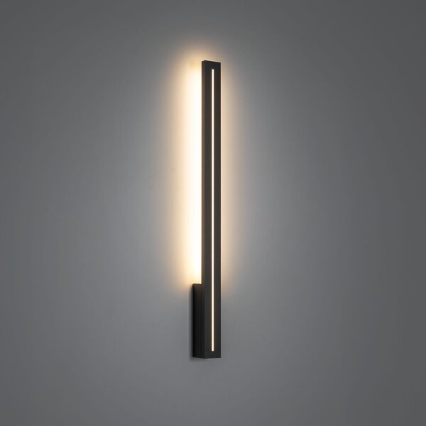 LED Wandlampe Außen Metall Grau IP65 H:61 cm indirekt