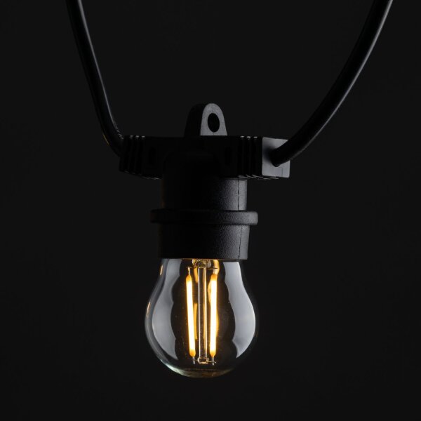 Flexible Lichterkette außen Schwarz Metall IP65 E27