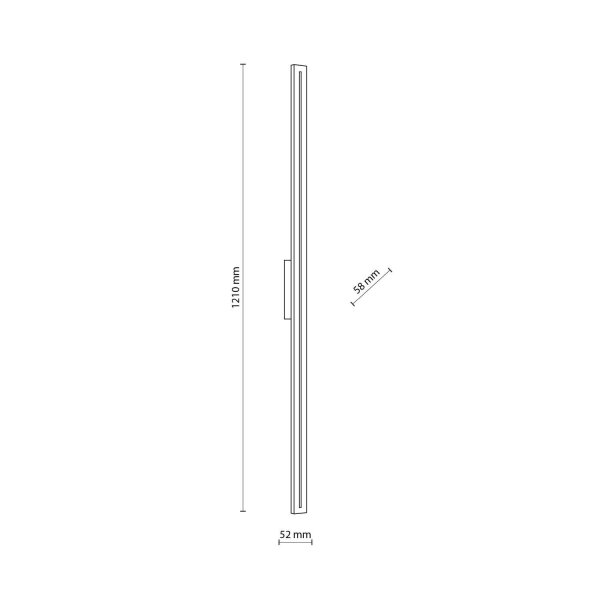 LED Außenlampe Wand Metall Grau IP65 H:121 cm indirekt