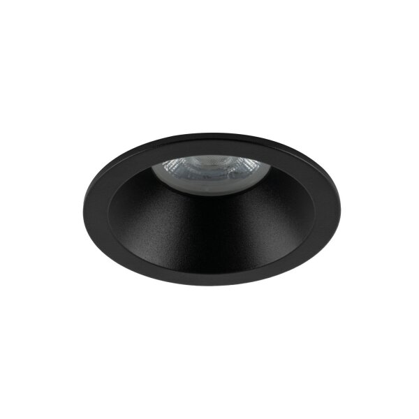 Schwarzer Einbaustrahler IP65 Metall Glas Ø8,5 cm rund