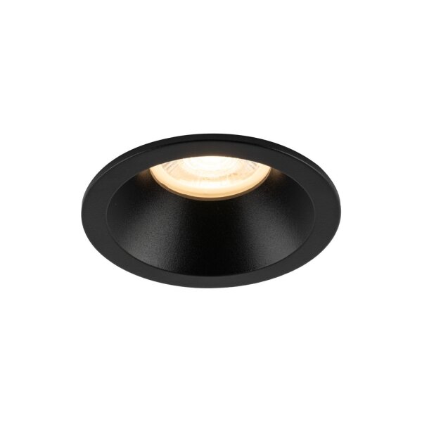 Schwarzer Einbaustrahler IP65 Metall Glas Ø8,5 cm rund