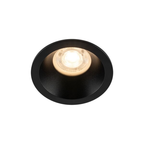 Schwarzer Einbaustrahler IP65 Metall Glas Ø8,5 cm rund