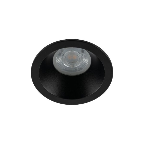 Schwarzer Einbaustrahler IP65 Metall Glas Ø8,5 cm rund