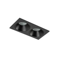 Einbauspot Schwarz IP65 Metall Glas GU10 2-flammig