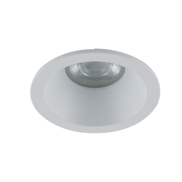 Spot encastré blanc IP65 métal verre Ø8,5 cm rond