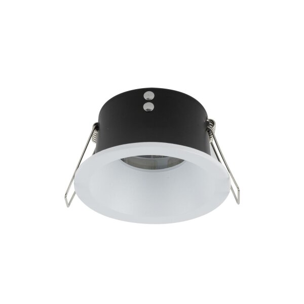 Spot encastré blanc IP65 métal verre Ø8,5 cm rond