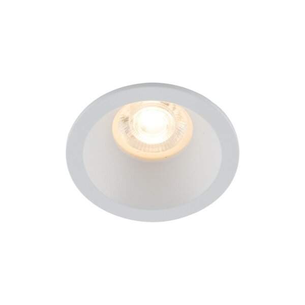 Spot encastré blanc IP65 métal verre Ø8,5 cm rond