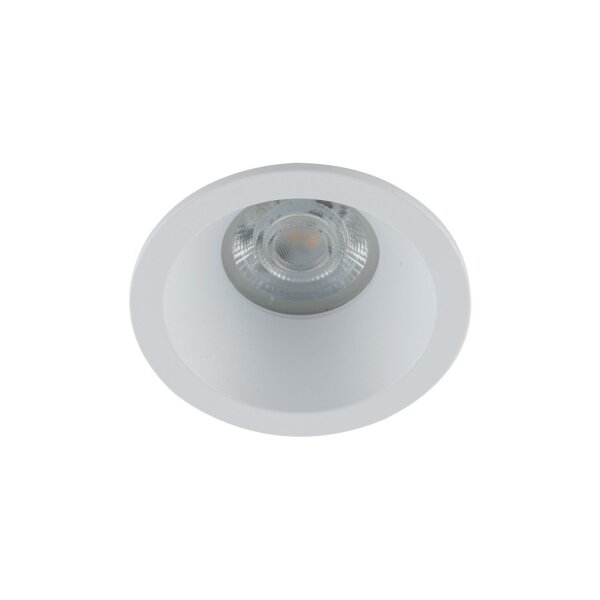 Spot encastré blanc IP65 métal verre Ø8,5 cm rond