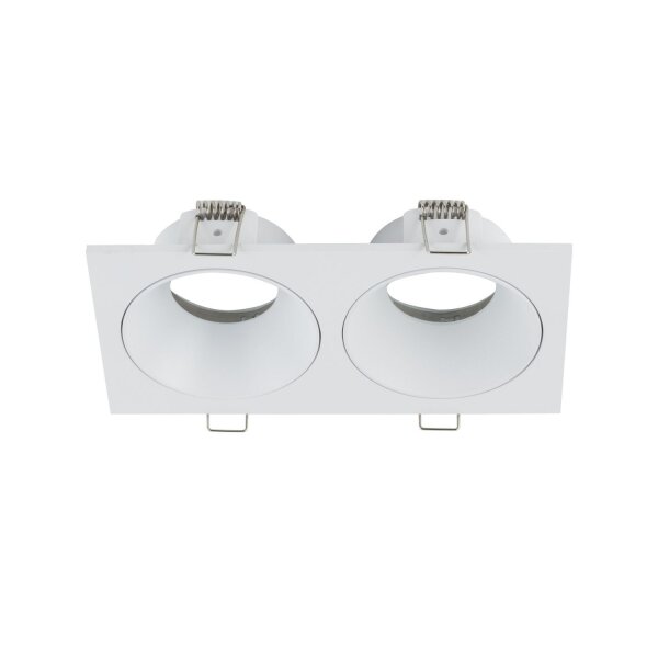Einbauspot Weiß IP65 Metall Glas GU10 2-flammig