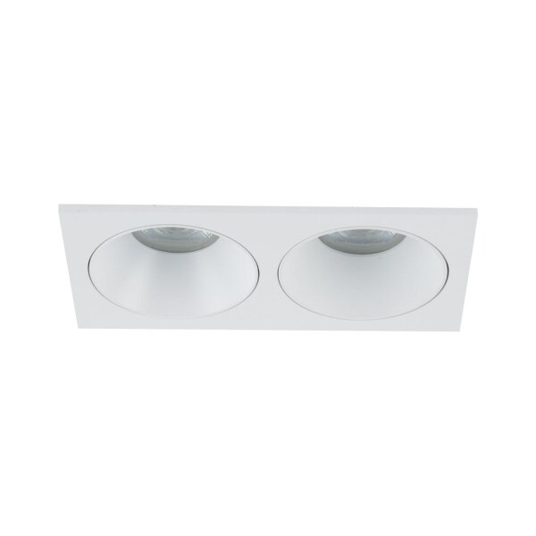 Einbauspot Weiß IP65 Metall Glas GU10 2-flammig