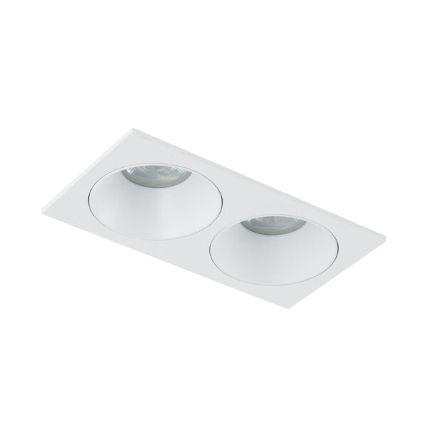Einbauspot Weiß IP65 Metall Glas GU10 2-flammig